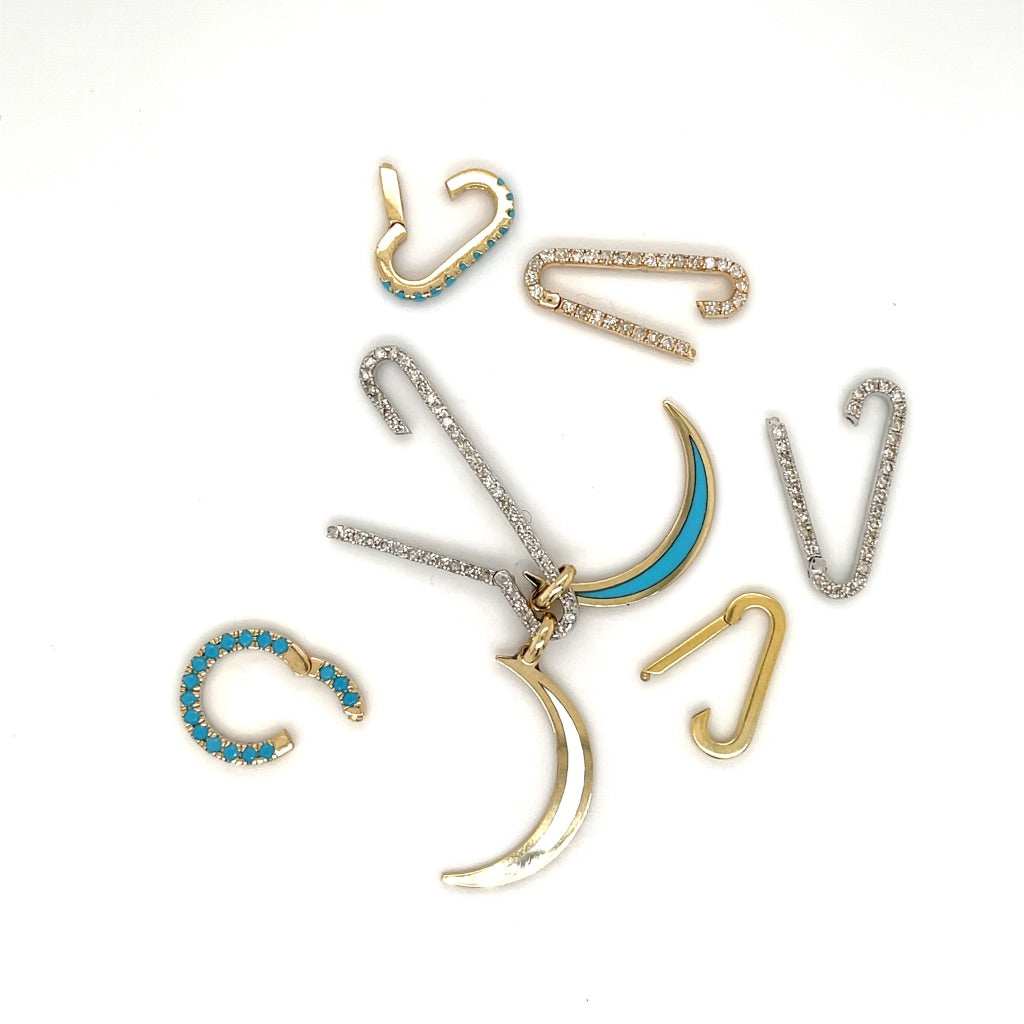 Turquoise Paper Clip Charm Hanger (Small)
