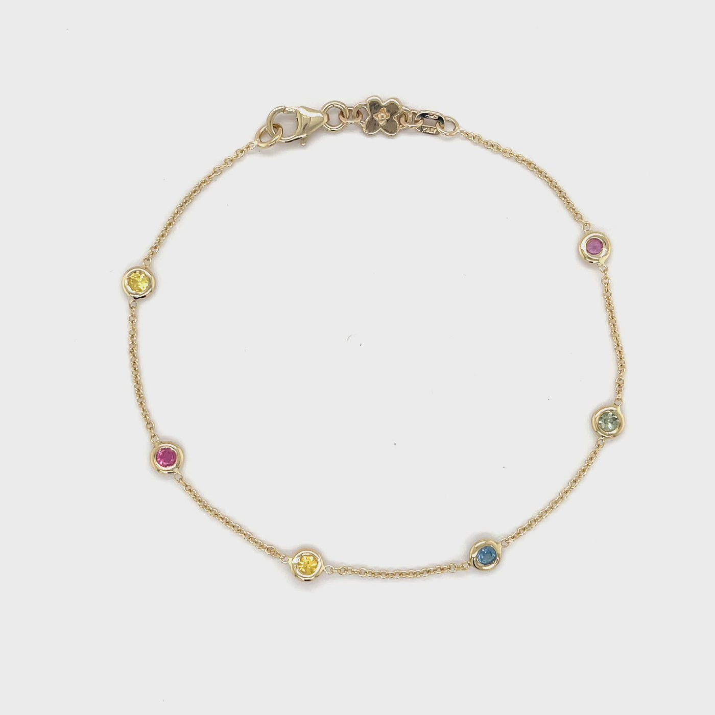 Lilac Rainbow Sapphire Station Bracelet