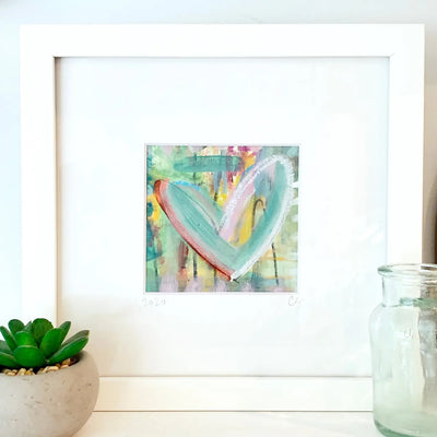 Acrylic Block Green Heart Painting – carrie song art