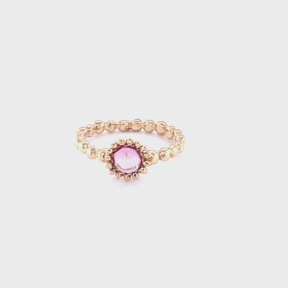 Small Sweet Pea Ring with Pink Sapphire