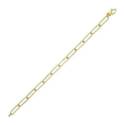 Round Link Paper Clip Chain Bracelet