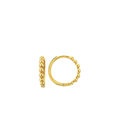 Gold Beaded Huggies - Lauren Sigman Collection