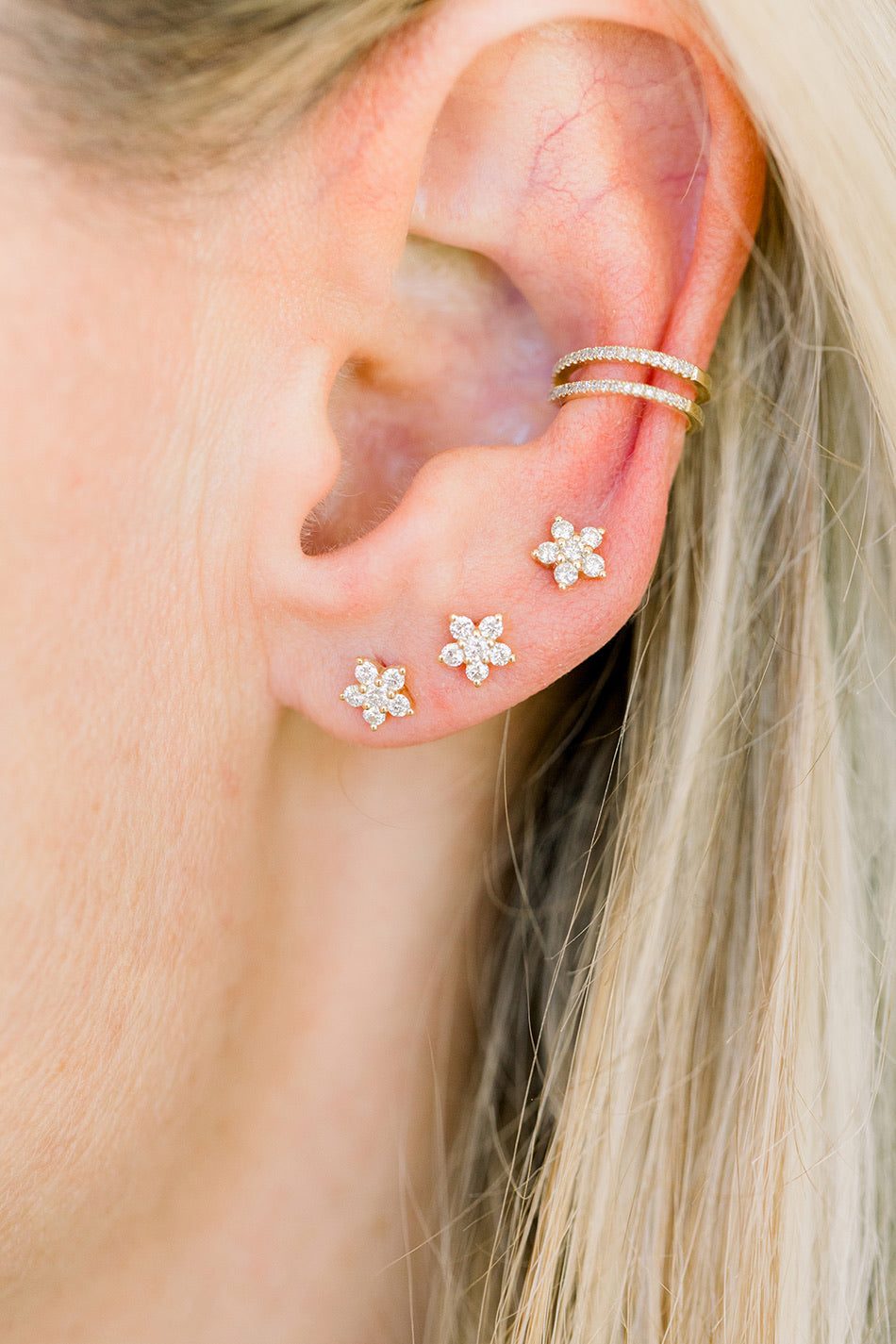 Diamond Flower Stud Earrings - Lauren Sigman Collection