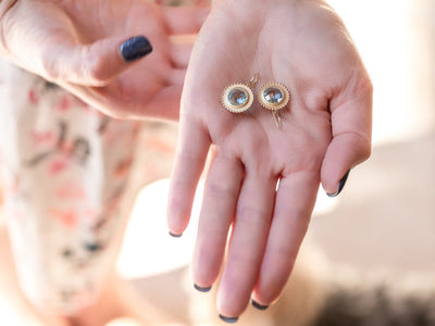 Sunburst Earrings in Blue Topaz - Lauren Sigman Collection