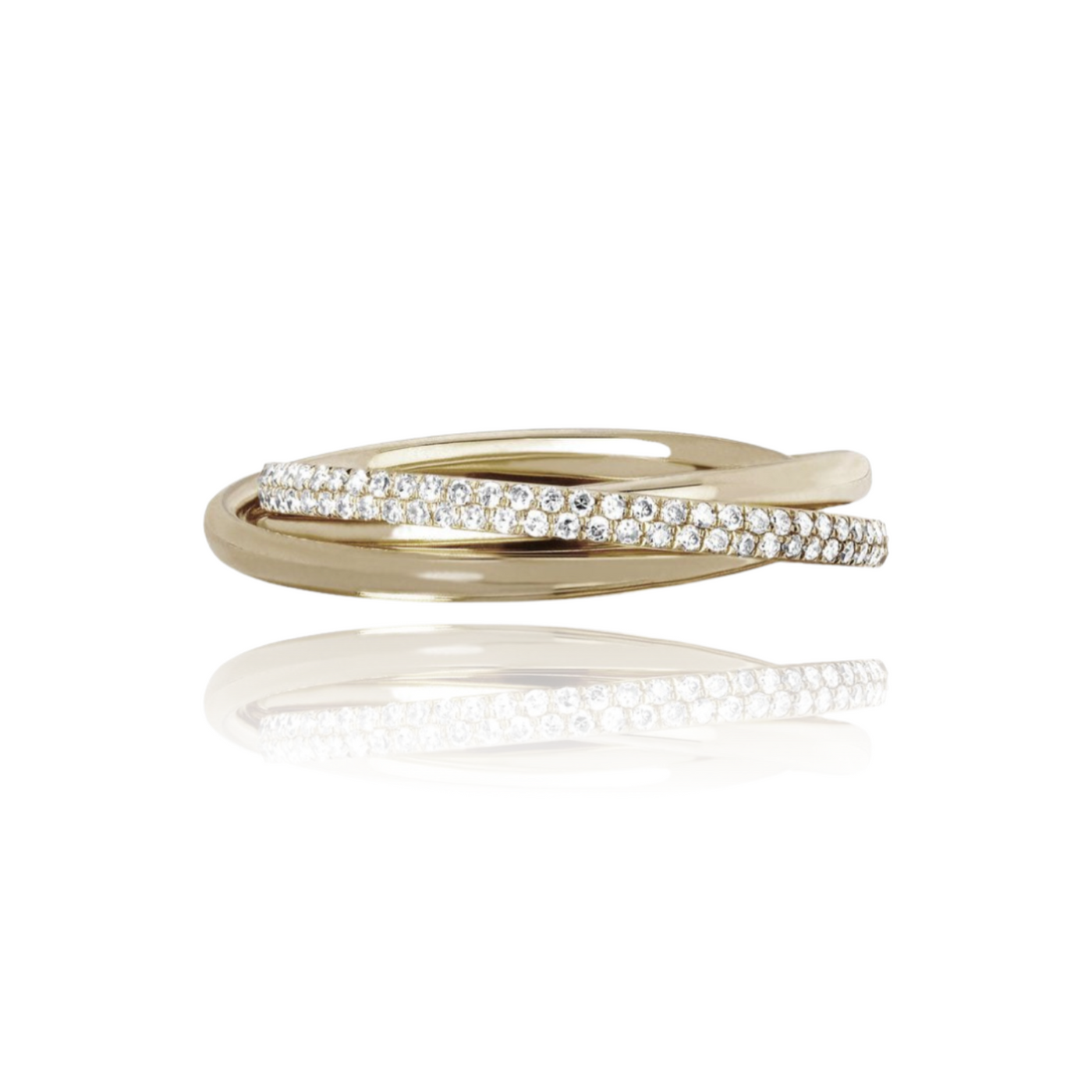 Diamond and Gold Rolling Ring
