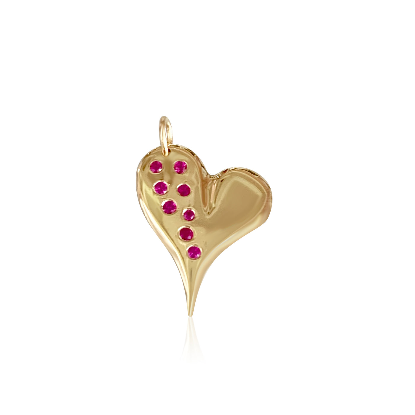 Long Heart with Pink Sapphires - Lauren Sigman Collection