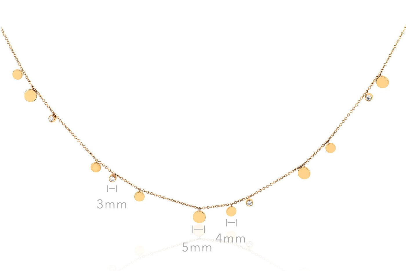 Gold and Diamond Disk Confetti Necklace - Lauren Sigman Collection