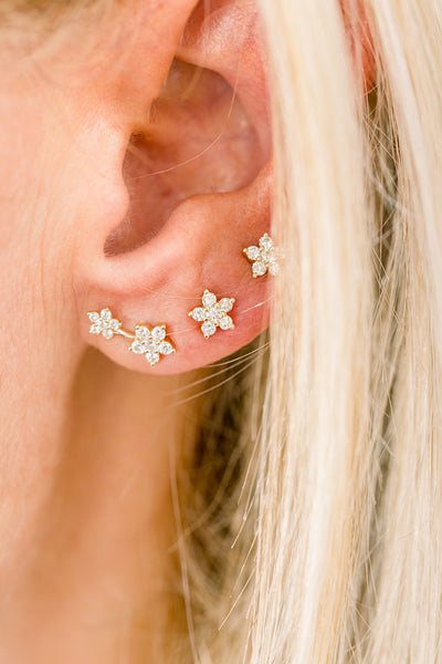 Diamond Flower Stud Earrings - Lauren Sigman Collection