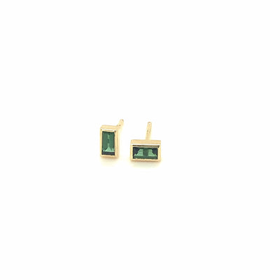 Baguette Studs/Green Tourmaline
