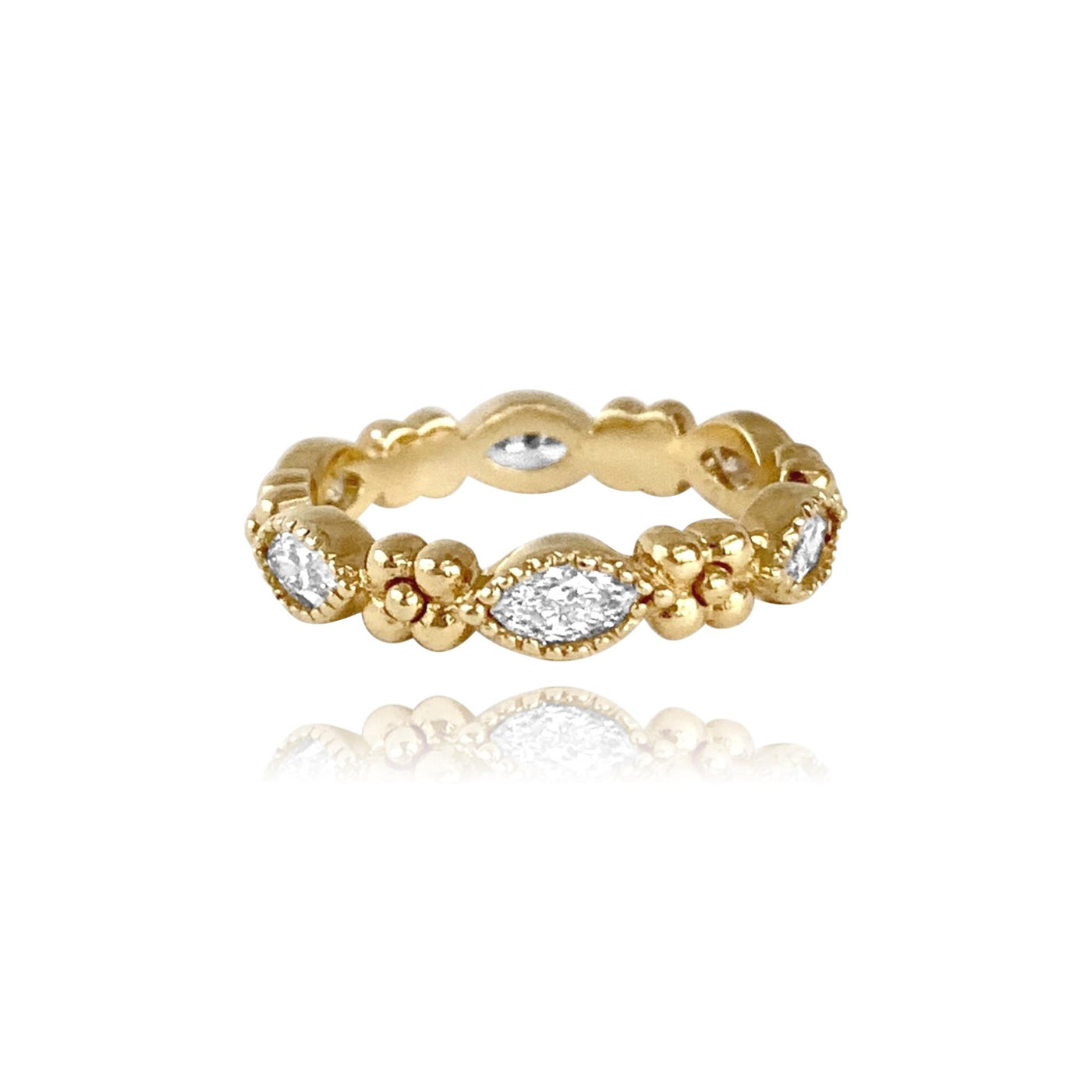 Iris Marquis Band in 18k Gold with Diamonds - Lauren Sigman Collection