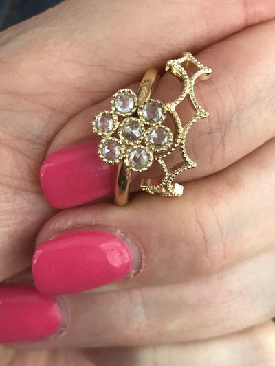 Water Lily Ring in 18k Gold with Diamonds - Lauren Sigman Collection