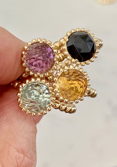 Large Sweet Pea Ring with Black Spinel - Lauren Sigman Collection