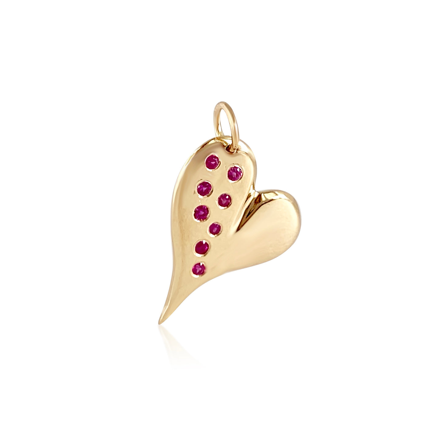 Long Heart with Pink Sapphires - Lauren Sigman Collection